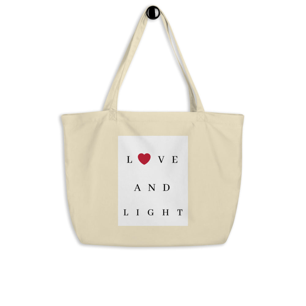 Love and Light Large Organic Tote Bag