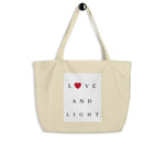 Load image into Gallery viewer, Love and Light Large Organic Tote Bag
