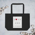 Load image into Gallery viewer, Love and Light Large Organic Tote Bag
