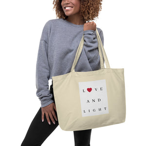 Love and Light Large Organic Tote Bag