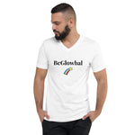 Load image into Gallery viewer, BeGlowbal Rainbow Unisex Short Sleeve V-Neck T-Shirt
